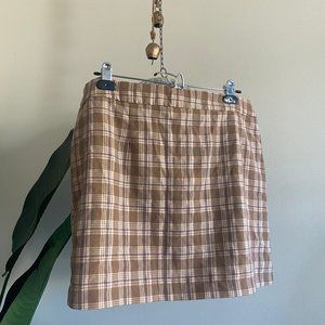 Abound Brown/Tan Plaid Skirt